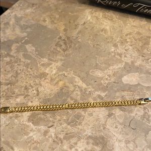 Goldtone rope chain and rhinestone tennis bracelet